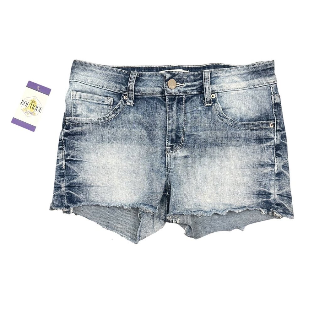 BKE Denim Womens 28 Victoria Jean Shorts Light Wash Denim Distressed Frayed Hem